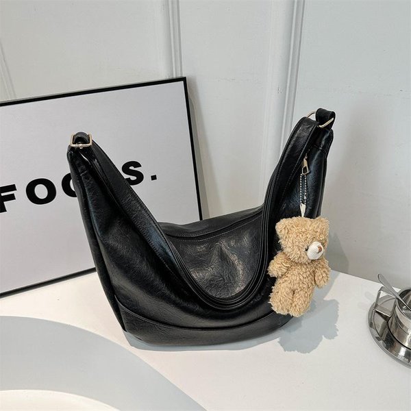 Bolso De Hombro Niche Texture Simple Y A La Moda VersióN Coreana Color SóLido Para Mujer Primavera Nuevo Casual Crossbody Bolso Dumpling No Pendant-image