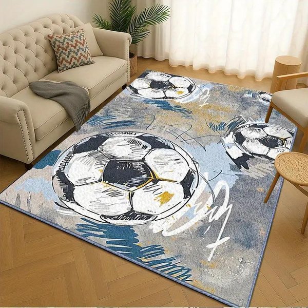 Dywan PiłKa 3D Dywanik PodłOgowy Do Salonu AntypośLizgowy Dywanik Do Sypialni Zmywalny Dekoracja Domowa Przedpokoju Dywanik Do Zabawy Dla Dzieci 80X120CM-image