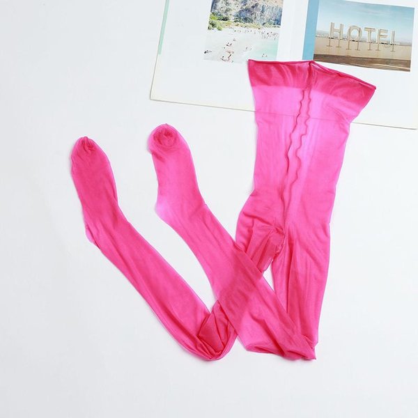 Medias Sexy Brillantes Transparentes Para Mujer Cintura Alta EláSticas Aceitosas Brillantes Ultra-Finas Medias Transparentes One Size-image