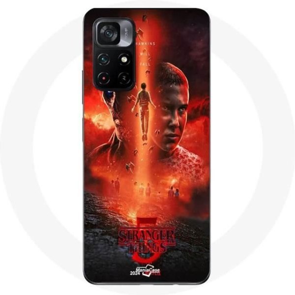 Coque Maniacase Pour Xiaomi Poco M4 Pro 5G Stranger Things Saison 5 Affiche Series Negro-image