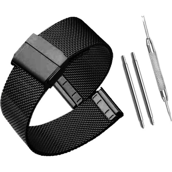 MediolańSki Pasek Do Zegarka 12Mm 14Mm 16Mm 18Mm 20Mm 22Mm 24Mm Uniwersalny Metalowy Pasek Do Zegarka Ze Stali Nierdzewnej Bransoleta Czarny RóżOwe ZłOto 14Mm-image