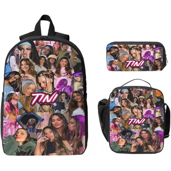 Cantante Tini Stoessel Futtura ÁLbum Mochila Infantil Lonchera Estuches Para NiñOs NiñAs Mochilas Bolso Escolar Set De Mochila Escolar-image