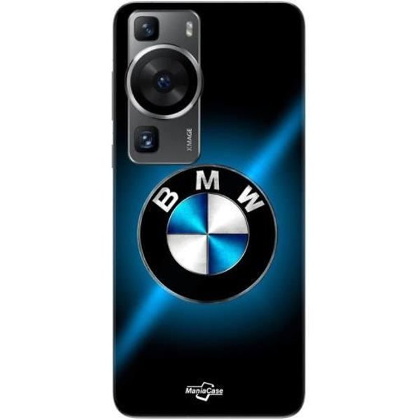 Coque - Maniacase - Huawei P60 - Logo BMW - Noir Et Bleu Brillant - Souple-image