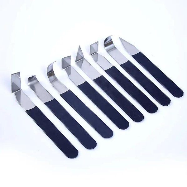 Herramientas De Escultura Para Arcilla De CeráMica Y Escultura En Barro Acero Inoxidable Escultura En Arcilla De Cera CeráMica Talla Rebaje Recorte Herramienta 8 Piezas 8Pcs-image