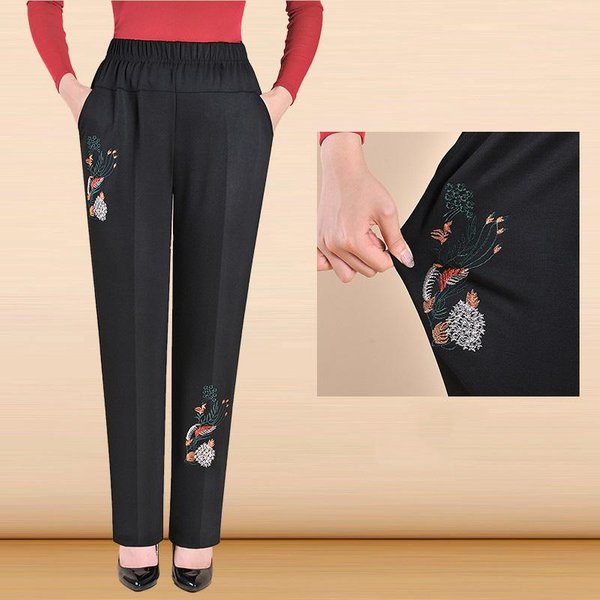 Pantalones Casuales De Gran TamañO XL-8XL, Pantalones Largos Sueltos Para Mujer, Pantalones De Cintura Alta Para Mujer, Pantalones EláSticos Para Primavera/OtoñO Para Mujer 5XL Beige-image