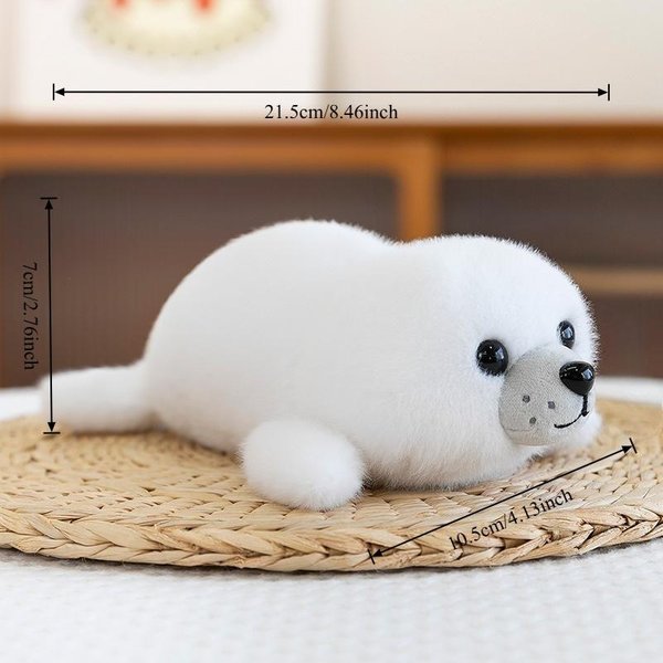 Urocza Pluszowa Foka Kawaii MięKki Pluszowy Rekin Lalka Futrzaste Zwierzę Oceaniczne Pluszowa Zabawka DziecięCa Poduszka Do Spania Podarunki Brown-image