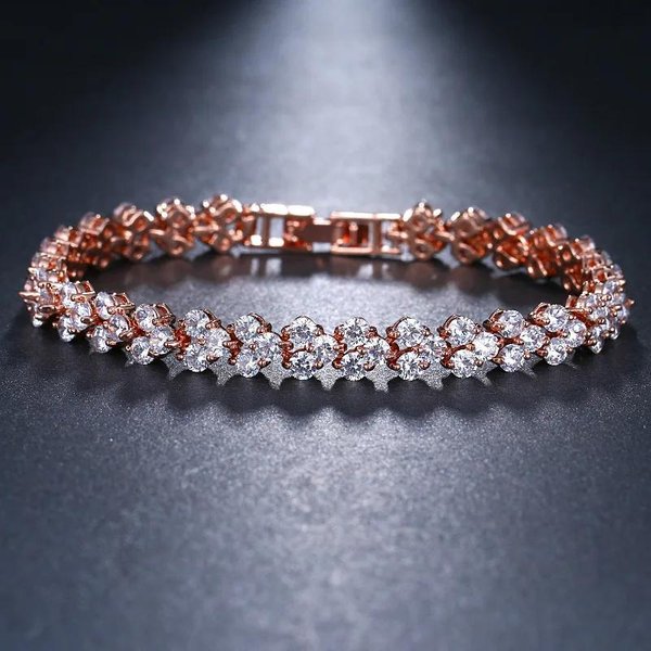 Luksusowe Hip Hop Iced Out 4Mm Kryształ Cyrkonii KüBicznej Bransoletki Tenisowe Dla Kobiet MężCzyzn Kolor ZłOty Kolor Bransoletka ŁAńCuszek BiżUteria W6611WW--image