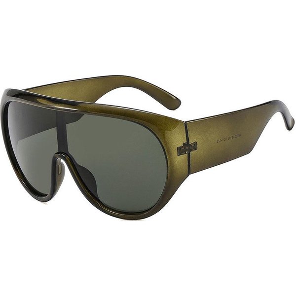 Gafas De Sol Vintage Oversize Con Montura Grande Para Dama Y Hombre Lujo DiseñAdor Gafas De Sol Punk Populares Lentes Conectadas ProteccióN UV400 Brown-image