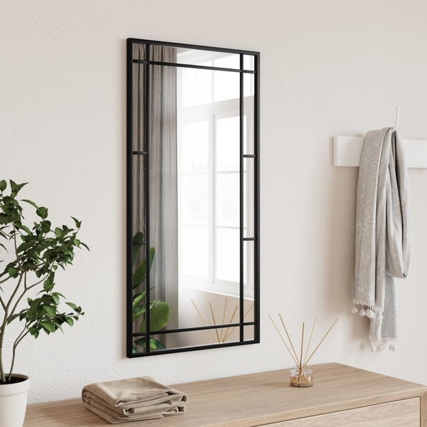 Vidaxl Aplique De Pared, Negro, 40X80 Cm, Rectangular, Hierro-image
