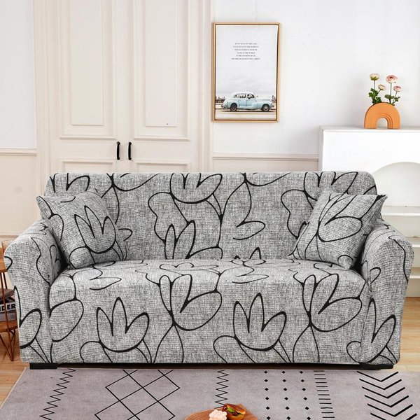Funda De Sofá EláStica Estampada Para Sala De Estar, CombinacióN En Forma De L, Funda De Sofá, DecoracióN Del Hogar, 1/2/3/4 Asientos ExtraíBles M (145-185Cm)-image