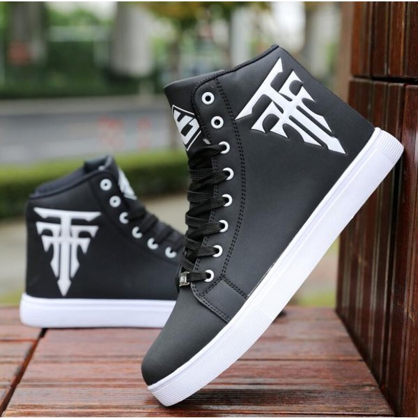 Zapatos Transpirables De CañA Alta Para Hombre Zapatos De Skateboard Para Hombre Moda Deportivos Casuales Zapatos De Cuero Hombre Impermeable Calzado Zapatillas Masculino 40 Gray-image