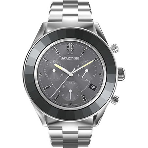 Swarovski Octea Lux Sport Series Zegarek Mechanizm Kwarcowy Metalowa Bransoleta Czarna Tarcza Wodoodporny Do 50 MetróW Zegarki Unisex 5610520 Black Dial-image
