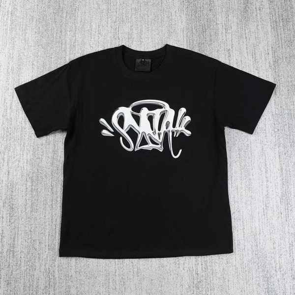 Tendencia De Moda De Verano Marca Hip-Hop Estampado De Letras Camiseta De Manga Corta Para Hombre, Holgada, Suave, De Cuello Redondo, Transpirable Para Hombre XL Negro-image