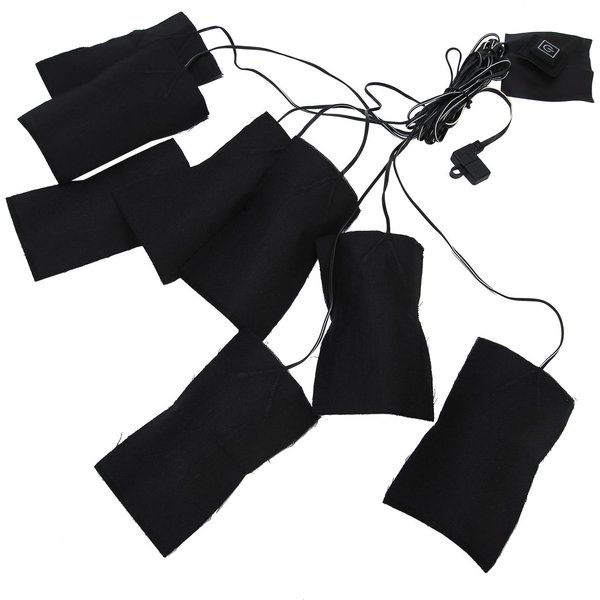 Almohadillas Calefactoras EléCtricas USB Tela 3 Marchas Impermeable Ropa Chaleco Chaqueta Almohadillas LáMina Calentadora Black-image