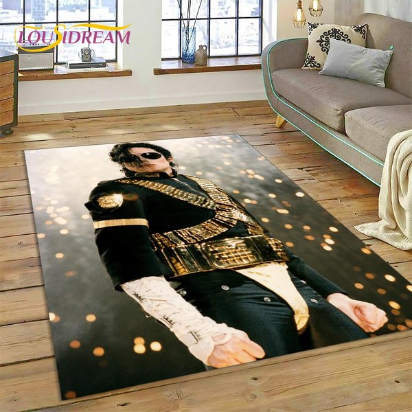 MJ KróL Popu Michael Jackson Dywanik Dywan Do Salonu Sypialni WystróJ Domu, Mata PodłOgowa AntypośLizgowa Dekoracja Na Sofę Wycieraczka Prezent 60X90Cm( 23X35In )-image