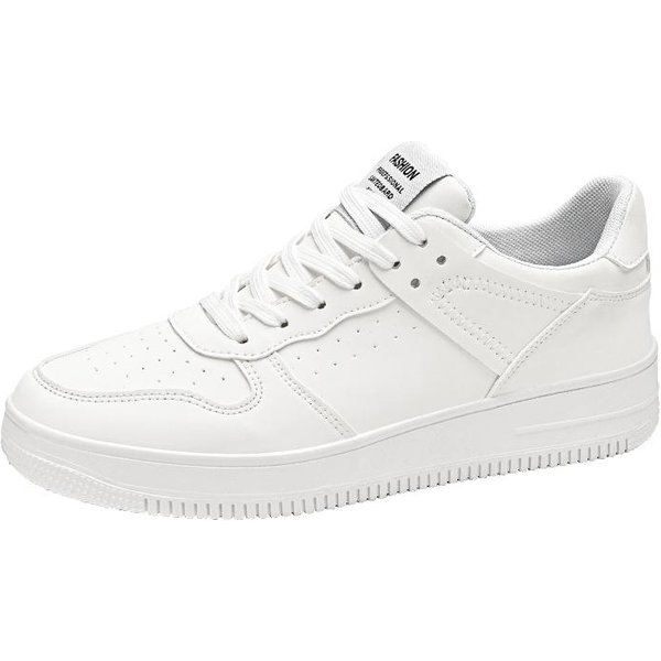 Zapatillas De Deporte Informales Para Hombre, Zapatos Deportivos Ligeros De Cuero Pu, Zapatos Transpirables, Tenis Blancos Planos, Zapatillas Para Hombre 42 White-image