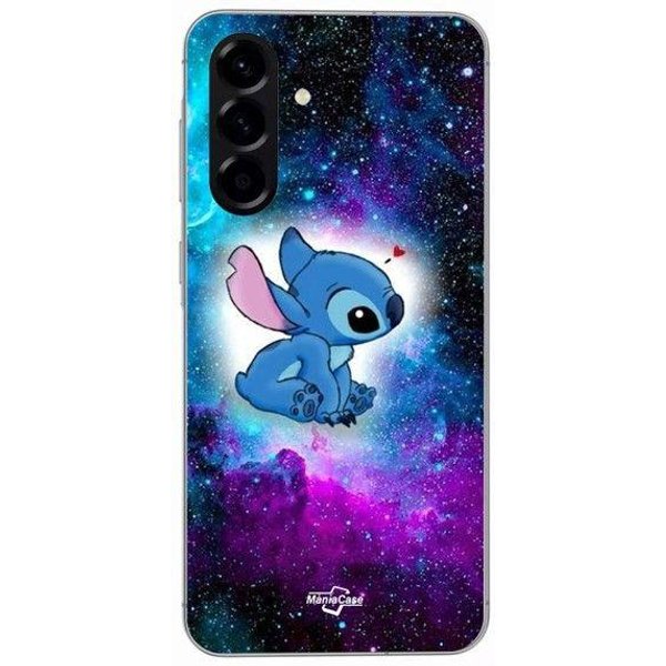 Etui - Maniacase - Samsung Galaxy A36 - Silikon - MięKkie - Stitch Ohana Kolorowa Przestrzeń Czarny-image