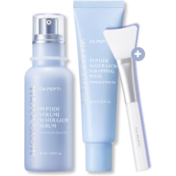 Dr.Pepti Peptydowe Serum NawilżAjąCe Glow 50 Ml + Maska WrapująCa 60 Ml Zestaw | SkóRa Szklana I GłęBokie NawilżEnie PodwóJna PielęGnacja White-image
