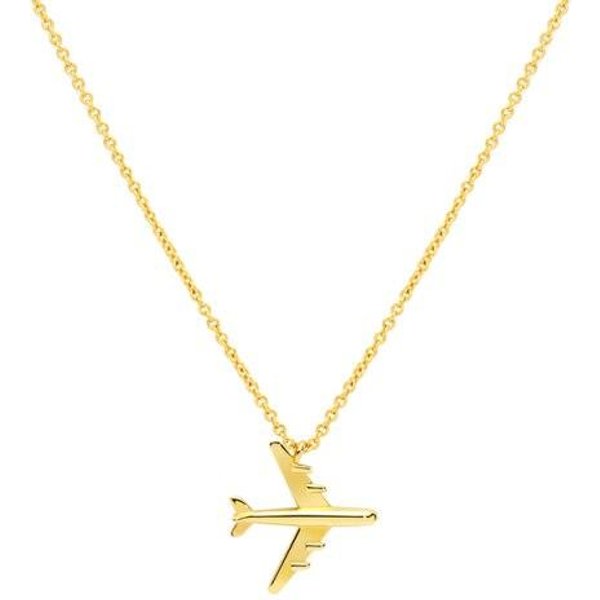 925 Sterling Silver Samolot Wisiorek Naszyjniki Dla Kobiet Dziewczyny Prezent Urodzinowy Samolot łAńCuszek Choker Naszyjnik Fine Jewelry Beige-image