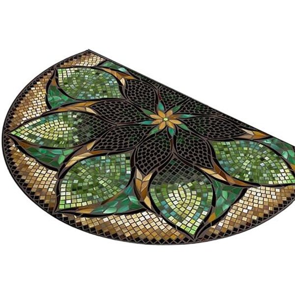 PółOkrąGłA Wycieraczka AntypośLizgowa, Zmywalna, Wycieraczka Powitalna, Retro, Bohema, PółOkrąGłA Wycieraczka 50*80Cm-image