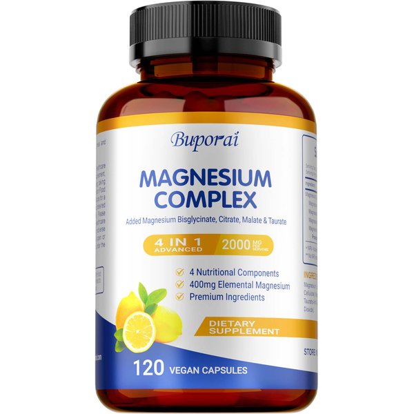 Complejo De Glicinato De Magnesio 4 En 1 - 2000 Mg Por PorcióN, 120 CáPsulas 120-image