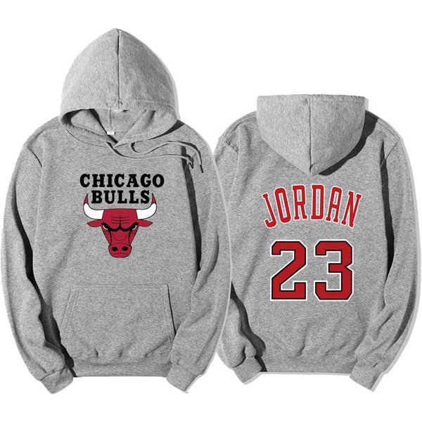 Jesień Zima MęSka Bluza Z Kapturem WzóR NBA23 Modna Bluza Z Nadrukiem Wygodna Codzienna LuźNa Bluza Z Kapturem XL Kolor Szary-image