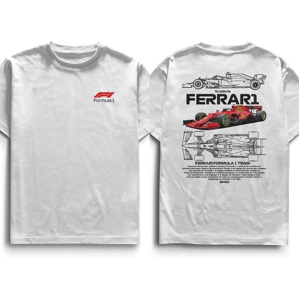 Camiseta Ferrari Scuderia F1 Hombre Calle Hip Hop Casual AlgodóN Calle Hip Hop Oversize Y2K Manga Corta Ropa Femenina Masculina Xxxl Varios Colores-image