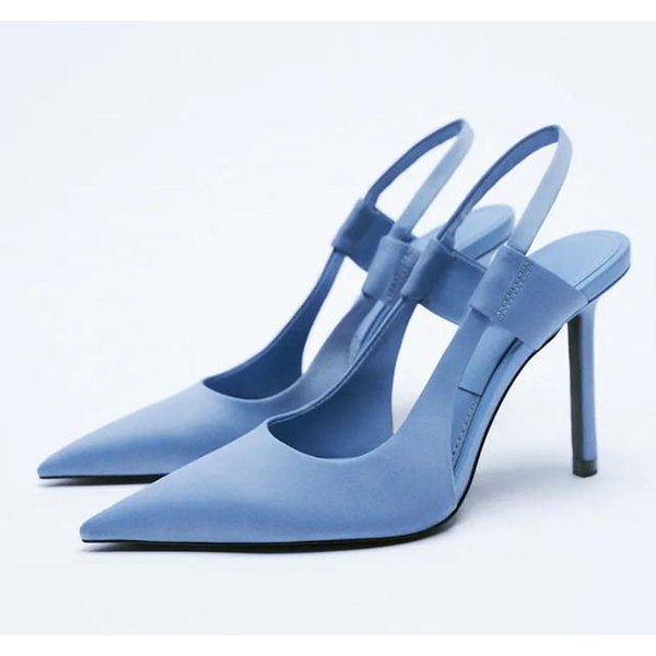 Traf Moda Fiesta Tacones Altos Sexy Negro Azul Zapatos De SalóN Puntiagudos Sandalias Con TacóN SeñOras Noche Elegante Tacones De SatéN Zapatos Casuales De Mujer 41 Gray-image