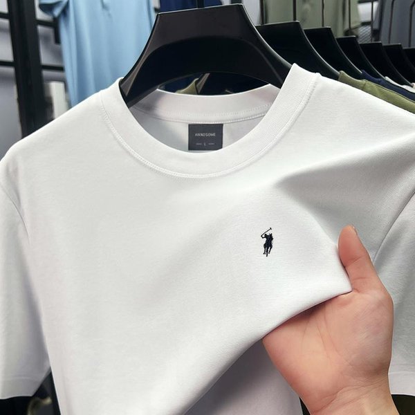 Camiseta De Hombre Con Cuello Redondo Moda Color Liso Bordado De Los Spurs Manga Corta Verano CláSico Casual Tendencia Deportiva Ropa De Hombre 4XL Blanco-image