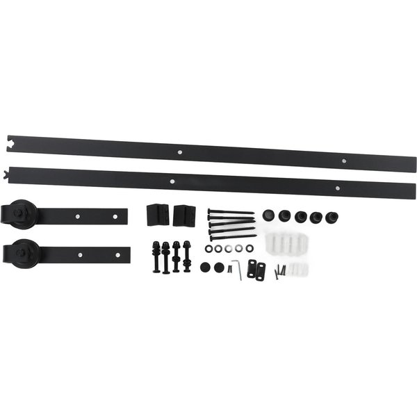 Kit De Herrajes Para Puerta Corredera De Granero 1.8M Puertas Juego De Poleas Y Riel Para Puerta ÚNica De Granero Para Dormitorio Sala De Estar-image