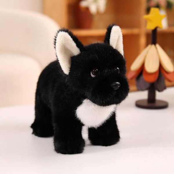 Pluszowa Zabawka Buldog Francuski Pluszak Czarno-BiałY Kawaii Pies MięKka Przytulanka Prezent Urodzinowy WystróJ Pokoju Kolekcja 30Cm-image