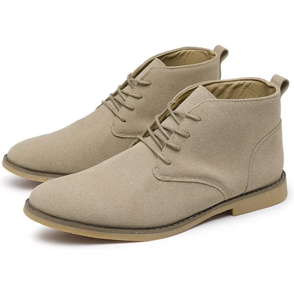 Botas Para Hombre Ante De Alta Calidad Botines Tobilleros Botas CláSicas De Vestir Para Hombre Con Cordones Botines Oxford Botas Para Hombre 42-image