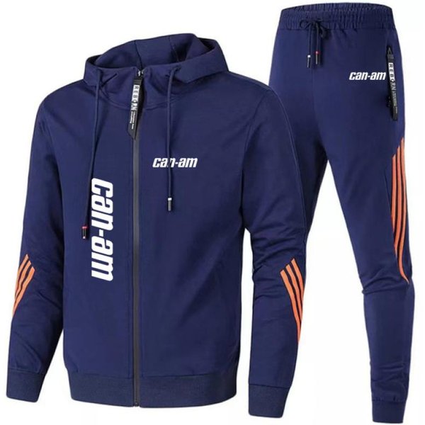 Can Am Team Spyder Motocykle Drukowane MęSkie Zestawy Jesienno-Zimowe Bluza Z Kapturem Na Zamek + Spodnie DwuczęśCiowy Dres Odzież Sportowa Dresy XL-image