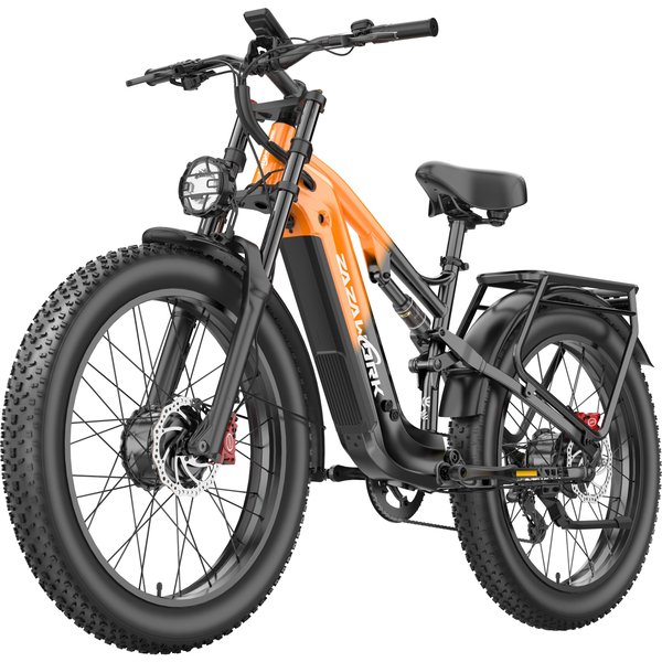 Zazawork CF26MAX Elektryczny Rower Terenowy Silnik 500W*2 Bateria 48V25AH Opony Terenowe 26 Calowe PręDkość Maksymalna 50 Km/H ZasięG 120KM E-Rower PomarańCzowy-image