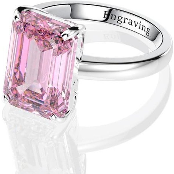 Klasyczny 100% 925 Sterling Silver Stworzony Moissanite Kamień Szlachetny śLub ZaręCzynowy PierśCionek Z Brylantami Fine Jewelry 6 RóżOwy-image