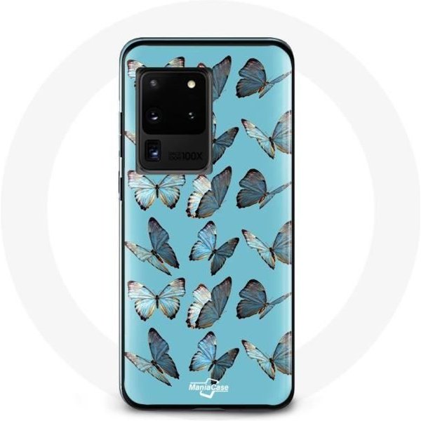 Funda - Samsung - Galaxy S20 Ultra - Mariposas - Flexible - ProteccióN SintéTica Azul-image
