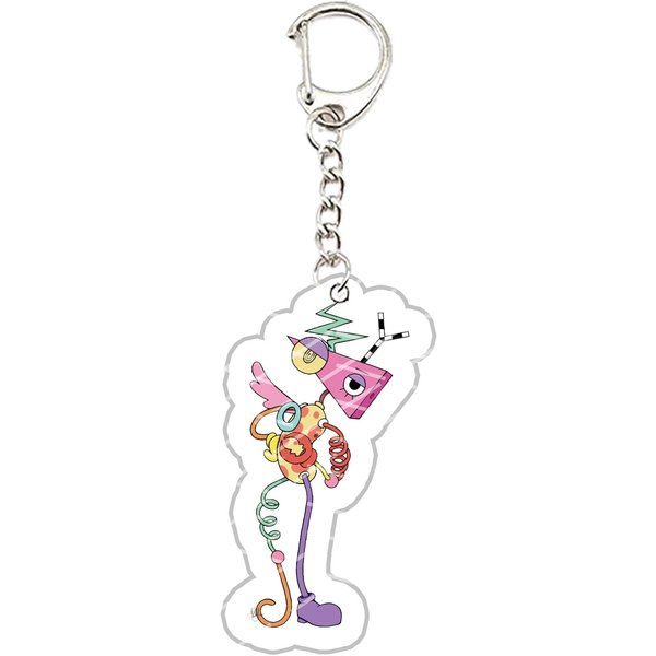 Llavero AcríLico The Amazing Digital Circus Pomni Jax Ragatha Gangle Kinger Llavero Cadena De Llaves Para Accesorios Bolsa Regalo Para Fans White-image