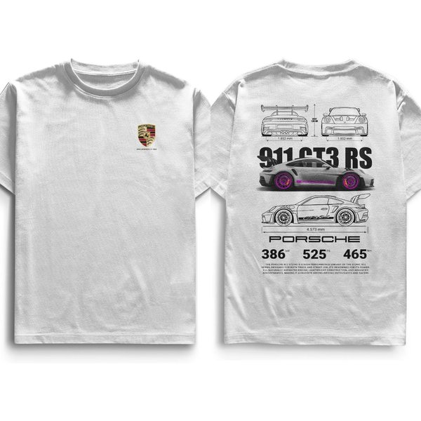 Camiseta GráFica Superdeportiva Porsche GT3 RS Para Hombre Y Mujer De AlgodóN Oversize Moda Y2K Streetwear Manga Corta Ropa Femenina Y Masculina L-image