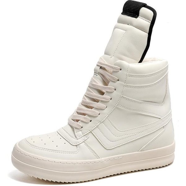 MęSkie Buty Wysokie Modne MęSkie Jesienne Modne Europejski I AmerykańSki Trend High Street KróTkie Botki Na Grubej Podeszwie PodwyżSzająCe Trampki MęSkie 42 White-image