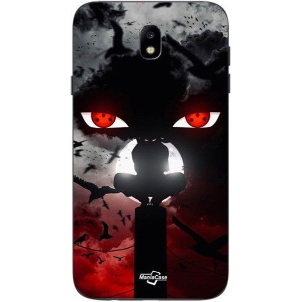 Coque Samsung Galaxy J7 2018 Itachi Uchiwa Naruto Anime Art Maniacase Negro-image