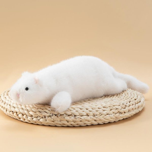 50Cm Lindo Animal De SimulacióN HuróN Bebé Peluche Relleno Juguete De DescompresióN Suave Regalo De CumpleañOs Para NiñOs DecoracióN De HabitacióN Kawaii 50Cm White-image