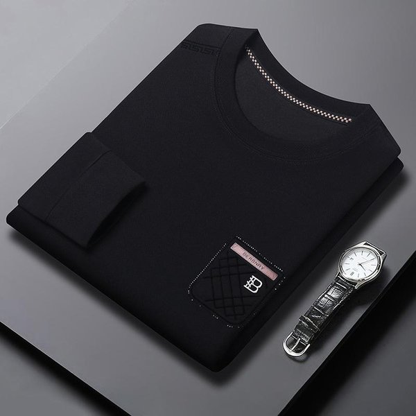 Sudadera De Hombre OtoñO Estilo Coreano Cuello Redondo Camiseta BáSica Juvenil Nueva Casual Manga Larga Camisetas Tops Para Hombre Xxxxl-image
