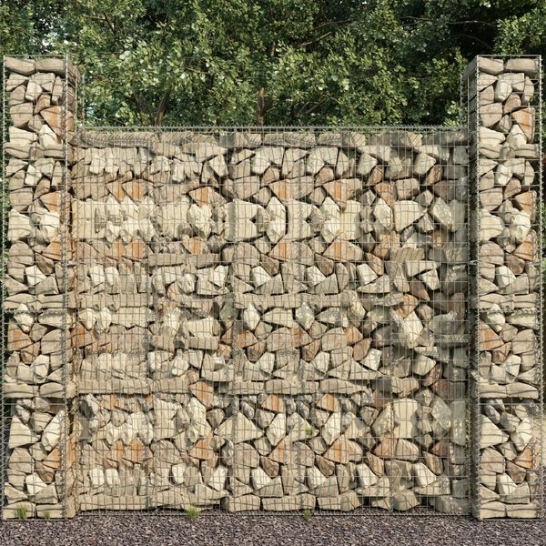 Vidaxl Muro De Gaviones Con Tapa, Acero Galvanizado, 600X50X200 Cm-image