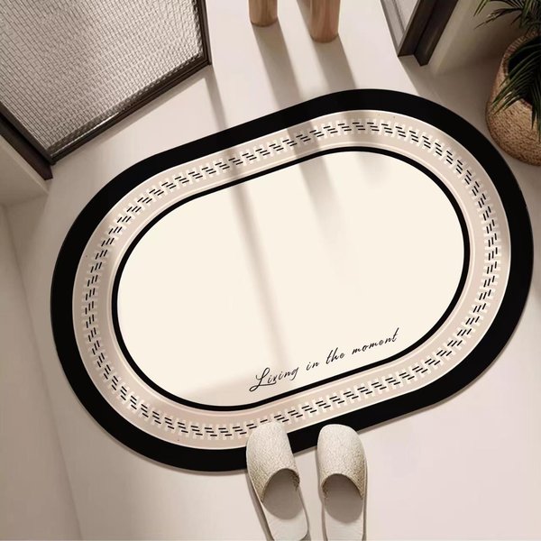 Alfombra Ovalada De BañO De Diatomita Antideslizante Absorbente Alfombra Para Puerta De Inodoro Alfombra De Inodoro De Secado RáPido 40 * 60CM-image