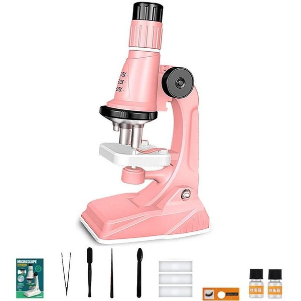 Kit De Microscopio Para NiñOs 200X 600X 1200X Ciencia BiolóGica Stem Juguete Lupa De Mano Microscopio De Bolsillo Educativo Escolar Con Luz LED-image