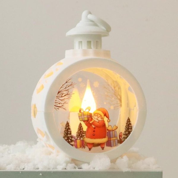 Papá Noel Y MuñEco De Nieve Luz Nocturna Retro Colgante Luces LED Suministros De DecoracióN Ambiente NavideñO Regalo Luminoso Escaparate-image