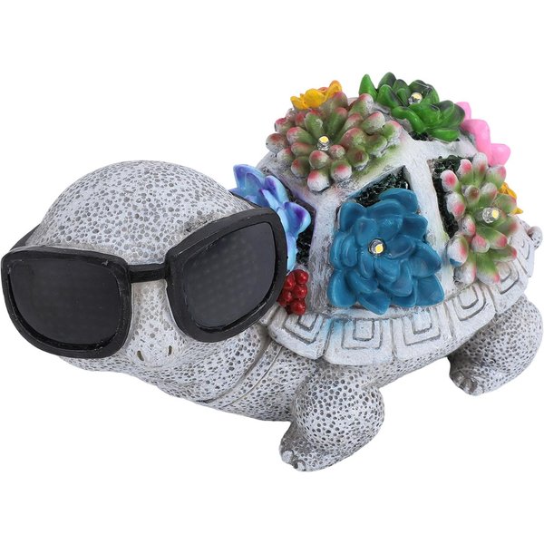 Estatua De Tortuga Solar De Resina Impermeable Figura De Tortuga Con Luz LED Adorno Decorativo Para JardíN Exterior CéSped Patio-image