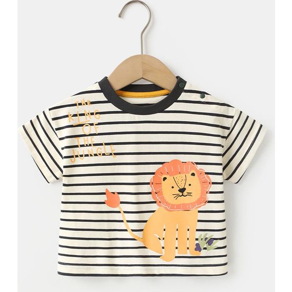 Camiseta Casual De Manga Corta Verano NiñOs NiñAs Bebé NiñOs Ropa De Verano Para NiñOs Tops 120Cm Black-image