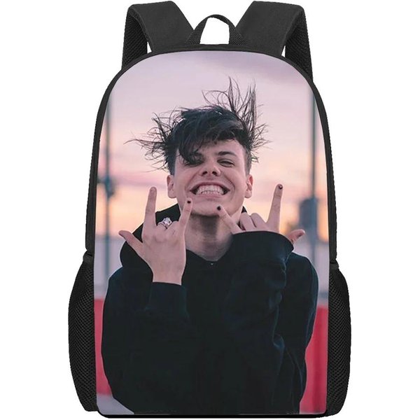 Mochila Escolar Yungblud Para NiñOs 40Cm/15.7Pulgadas Mochila Con Cremallera Ligera Mochilas Para Libros Para NiñOs Y NiñAs Mejor Regalo-image