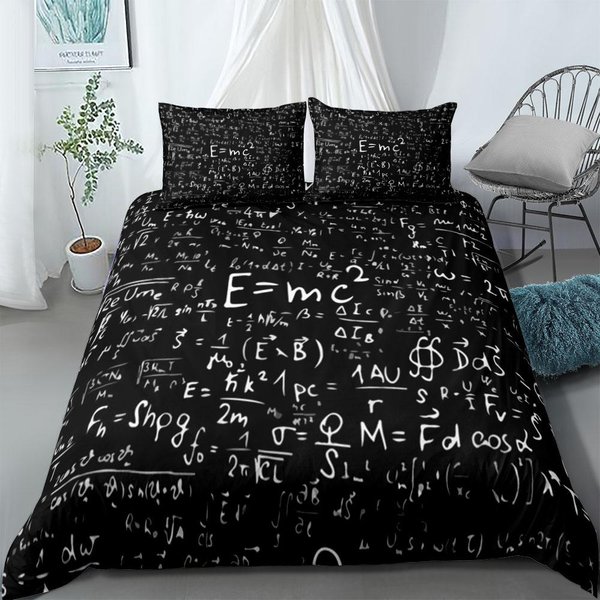 Juego De Funda NóRdica Con FóRmulas FíSicas UK Individual Doble Queen US Twin Full King Size Juego De Ropa De Cama 265X228Cm-image